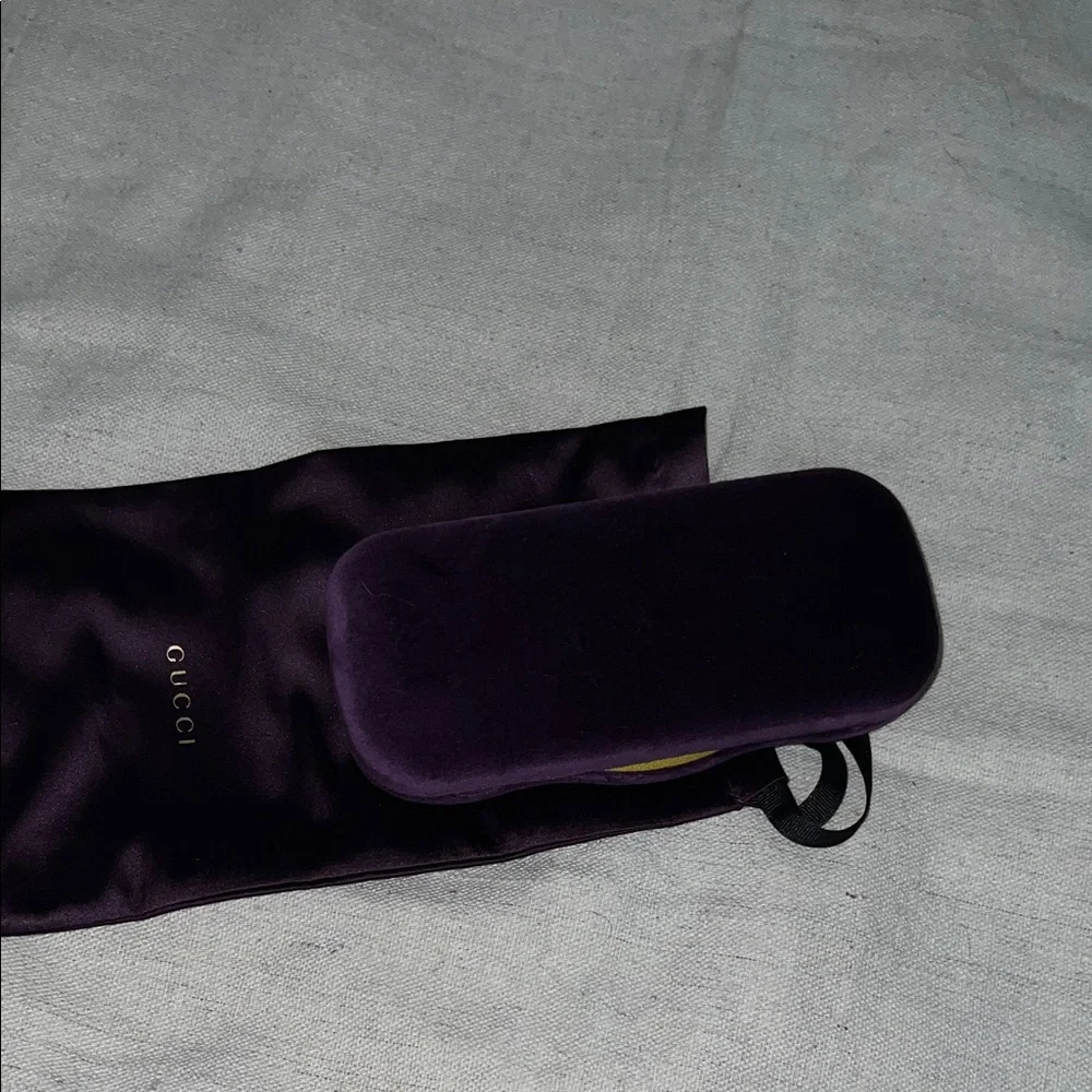Gucci Black and Gold Eyeglasses with Case